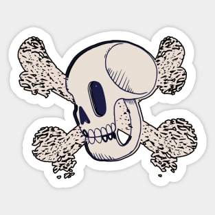 crossbones skull Sticker